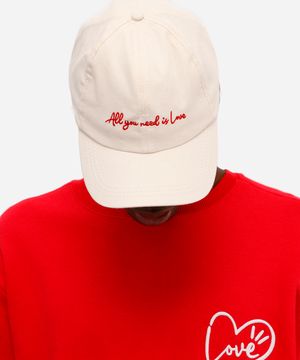 boné unissex aba curva all you need is love the beatles off white