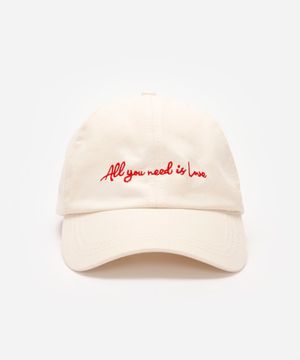 boné unissex aba curva all you need is love the beatles off white