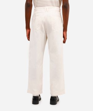calça baggy chino masculina de sarja off white