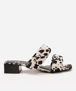 tamanco puffer animal print mindset preto