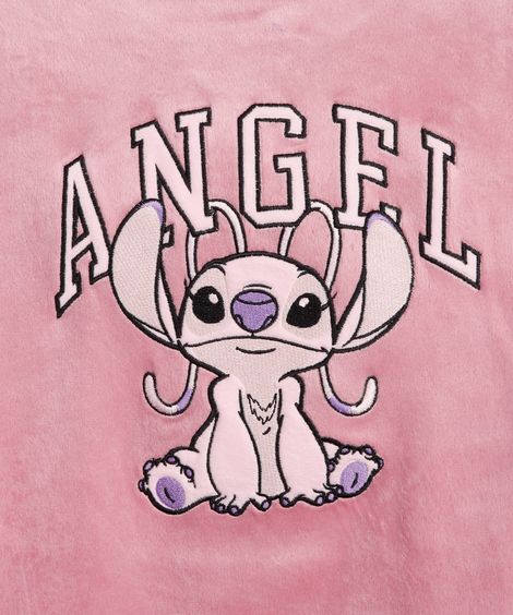 pijama longo infantil plush angel rosa