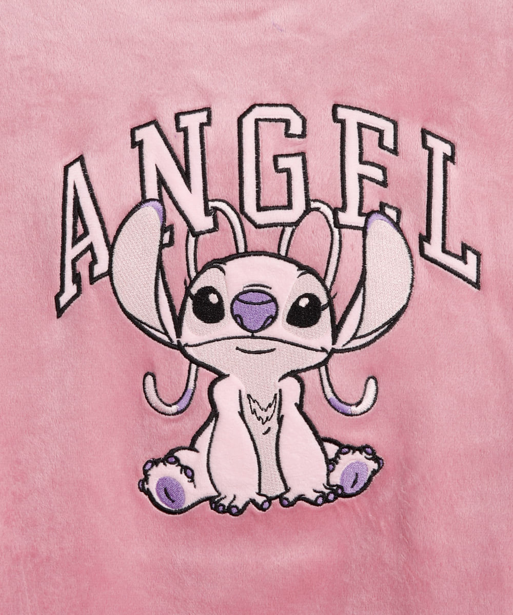 pijama longo infantil plush angel rosa