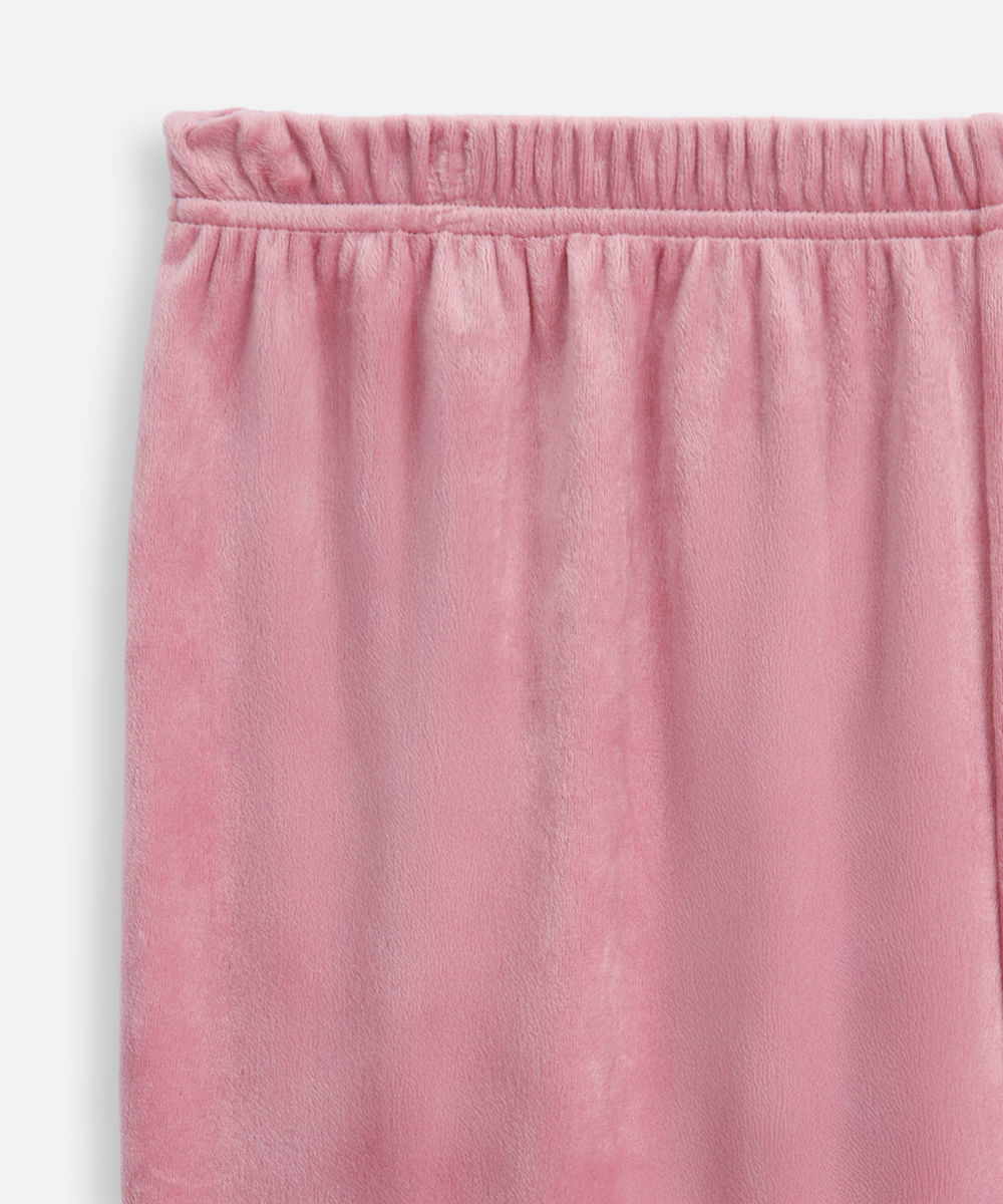 pijama longo infantil plush angel rosa