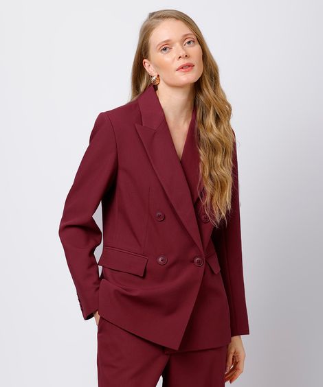blazer de alfaiataria feminino mindset  vinho
