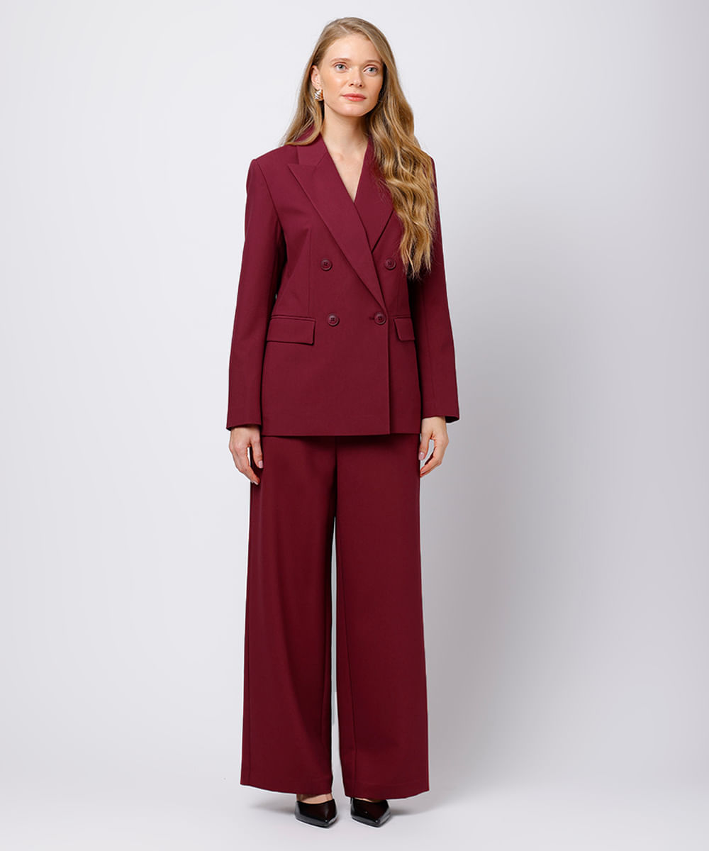 blazer de alfaiataria feminino mindset  vinho