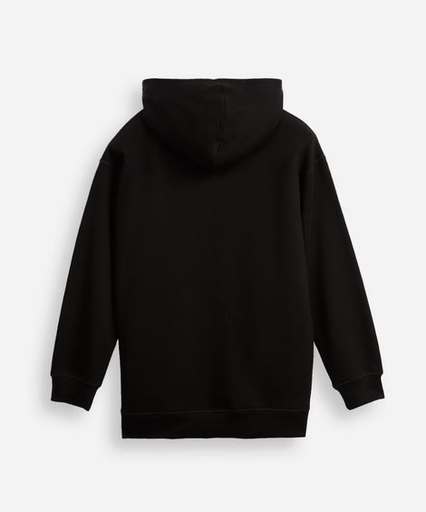 blusão juvenil de moletom oversized com capuz preto