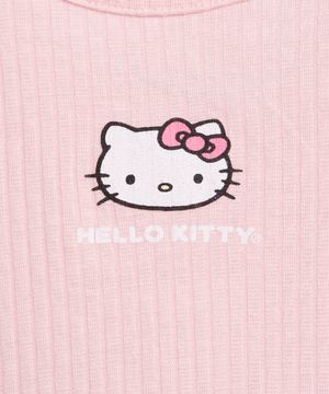 pijama longo infantil hello kitty rosa