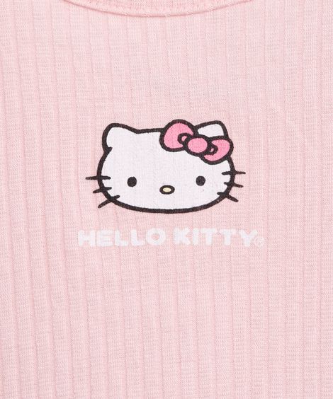 pijama longo infantil hello kitty rosa