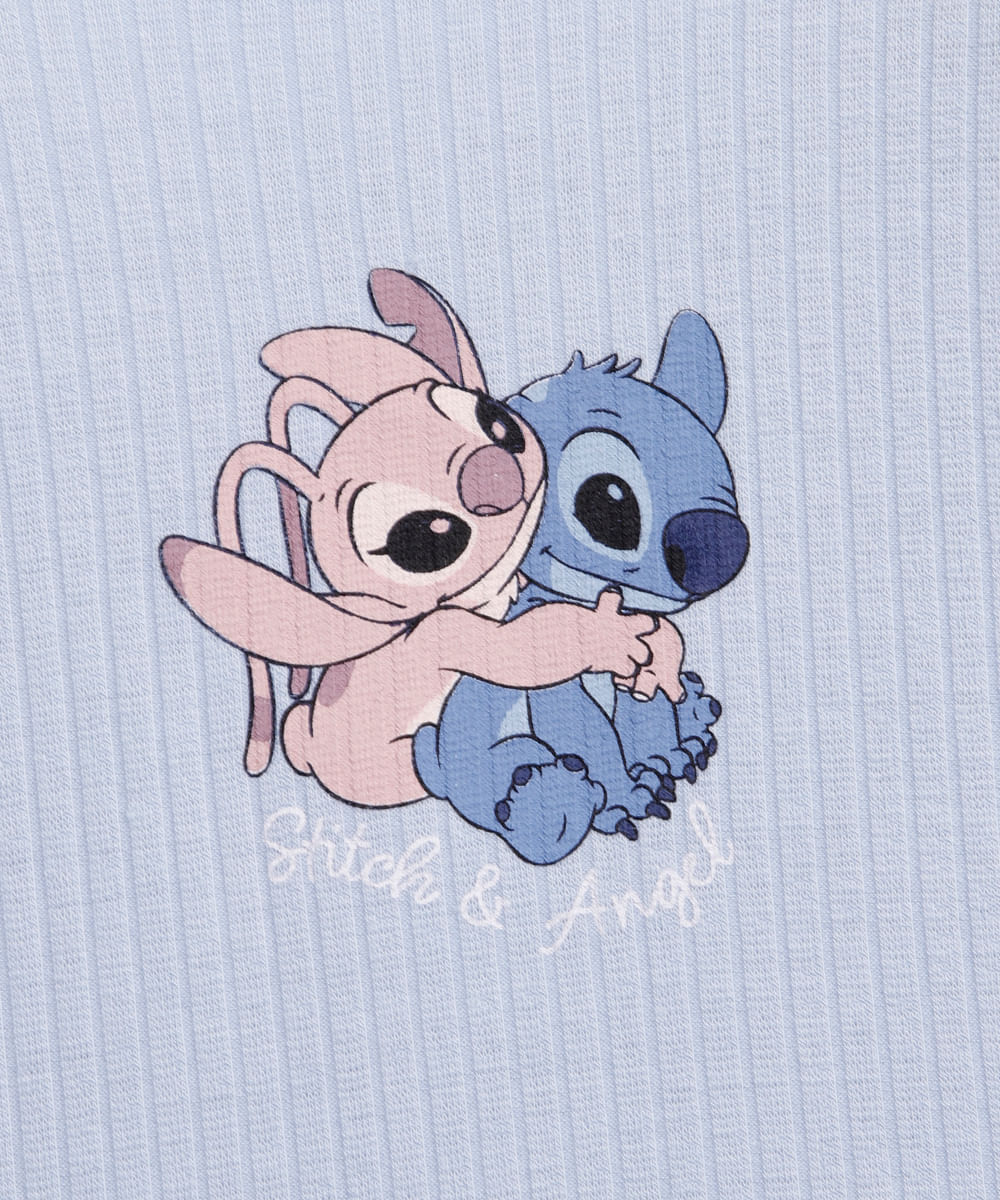 pijama longo infantil angel e stitch azul