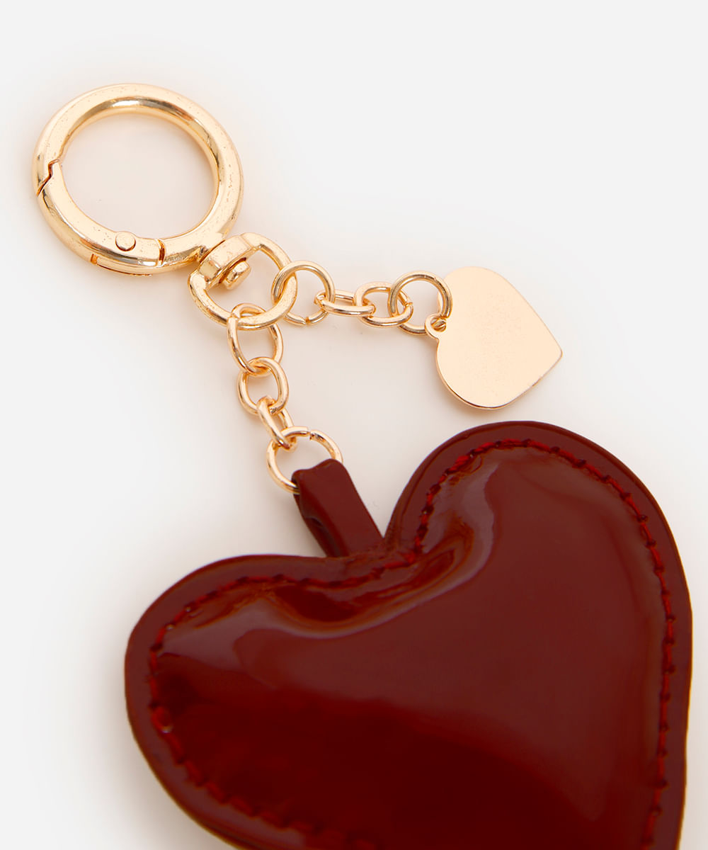 chaveiro bag charm coração vermelho