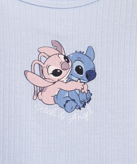 pijama curto infantil angel e stitch azul
