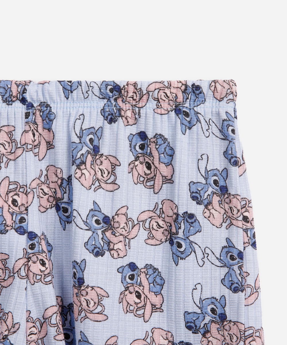 pijama curto infantil angel e stitch azul