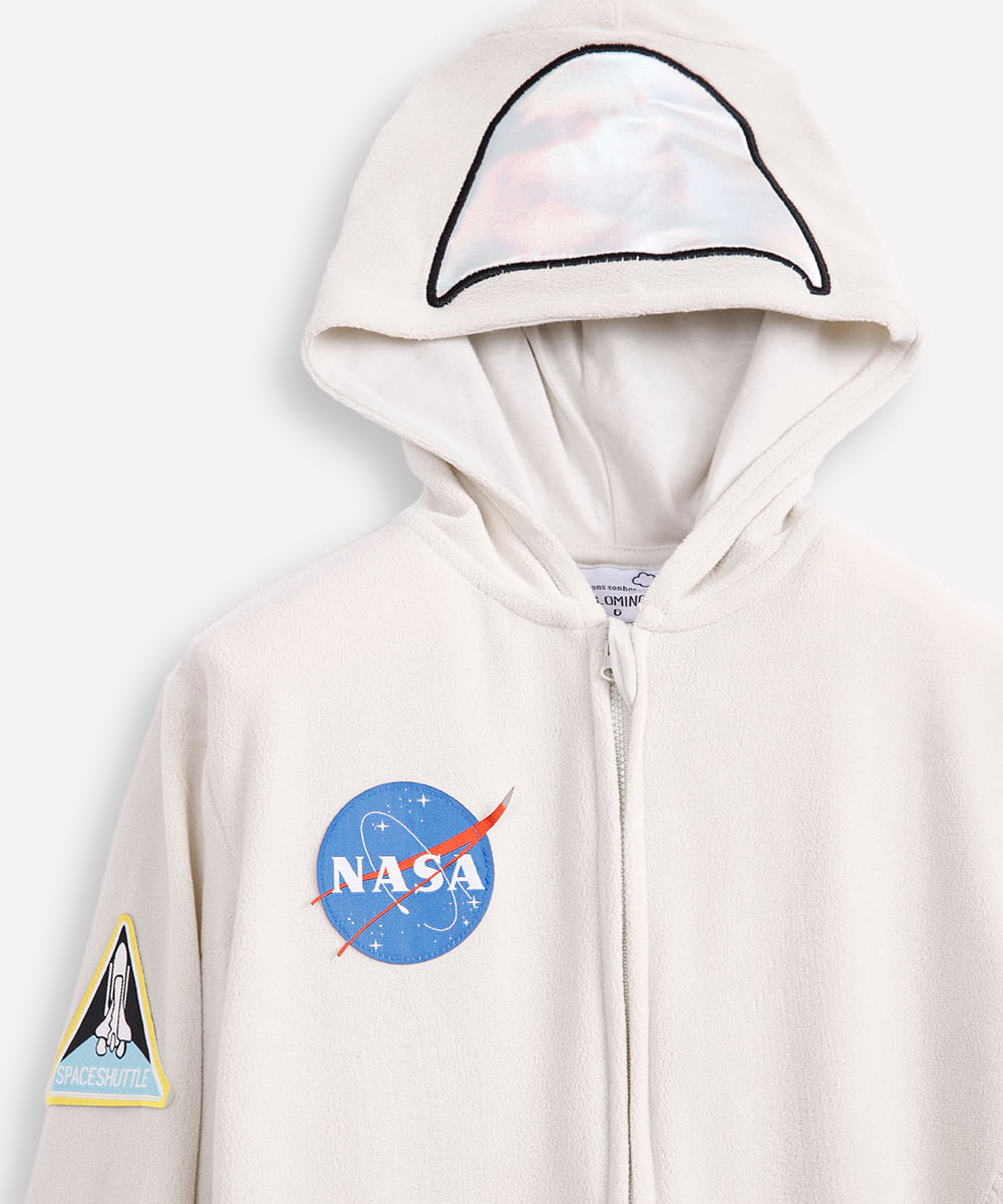 macacão infantil fantasia nasa cinza