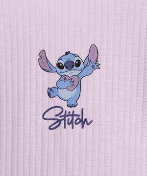 pijama longo infantil stitch lilás