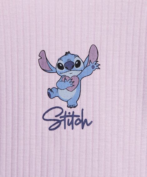 pijama longo infantil stitch lilás