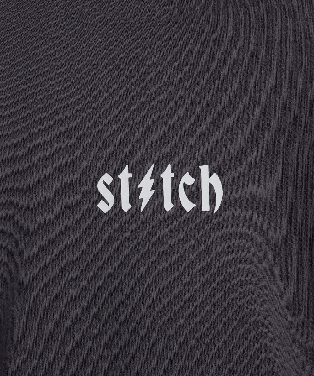 blusão de moletom infantil com capuz stitch cinza