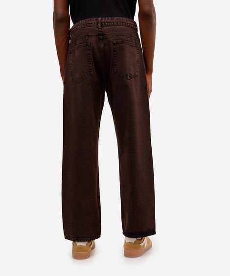 calça baggy masculina jeans com cinto marrom