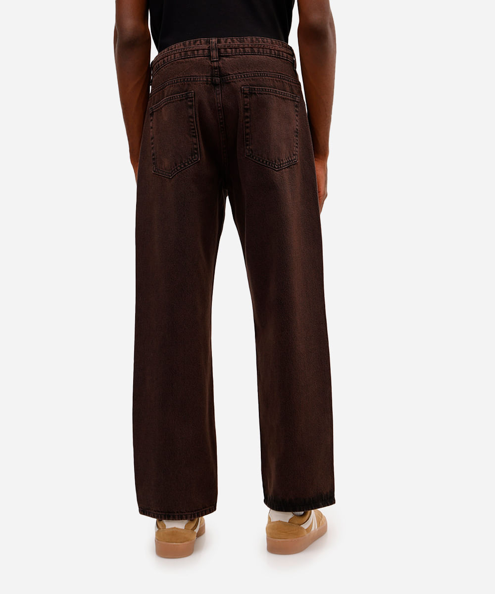 calça baggy masculina jeans com cinto marrom