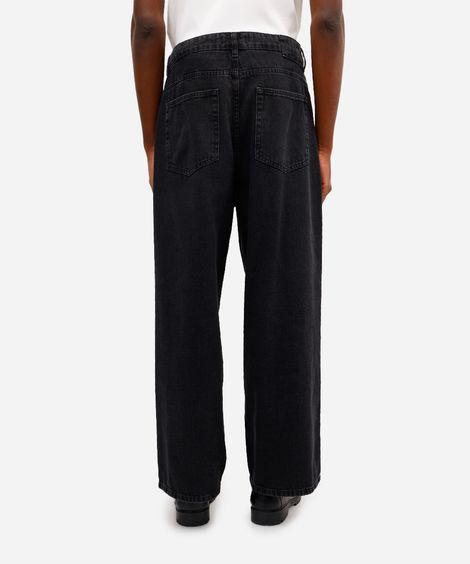 calça super baggy masculina jeans preta