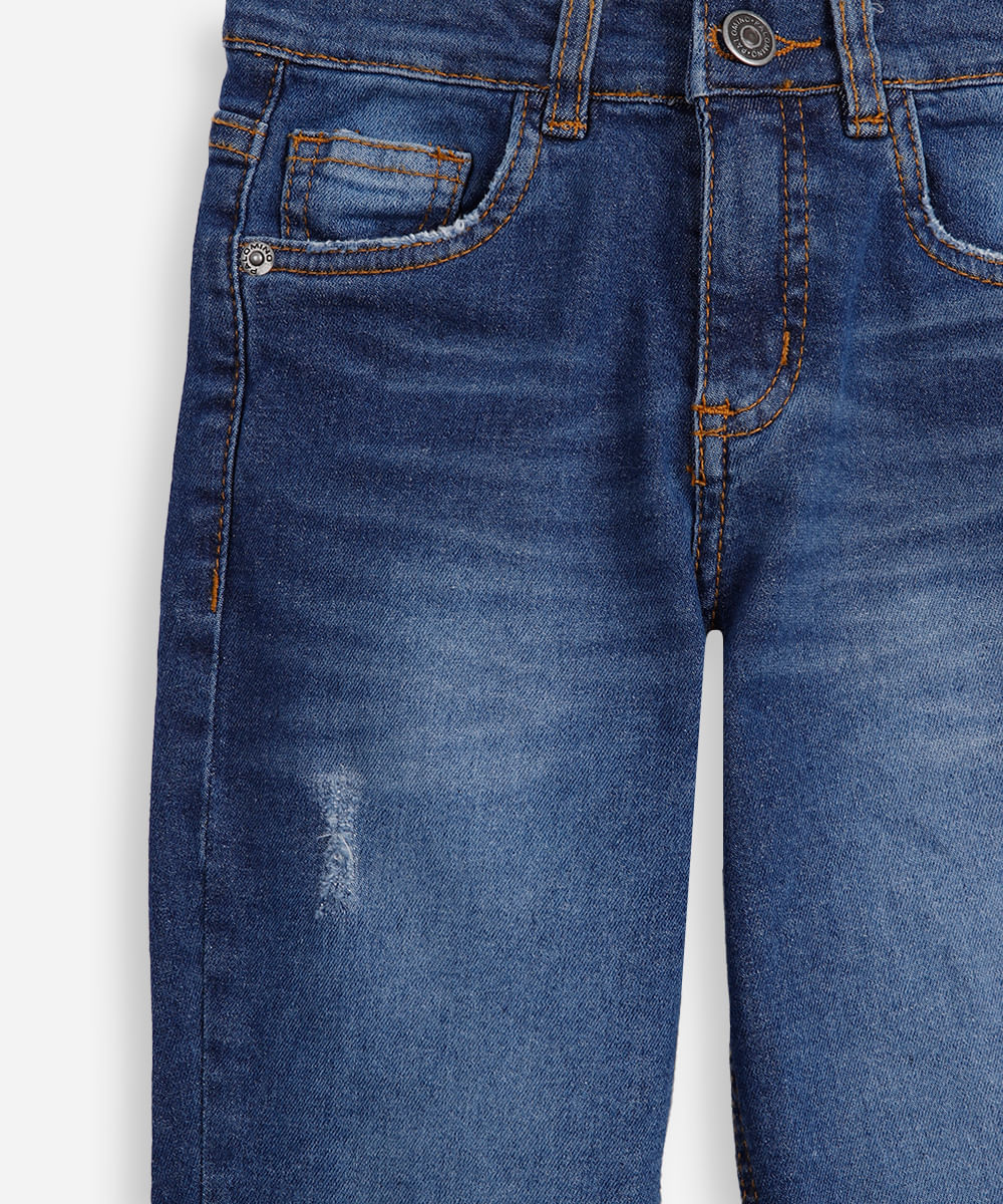 calça skinny infantil jeans azul
