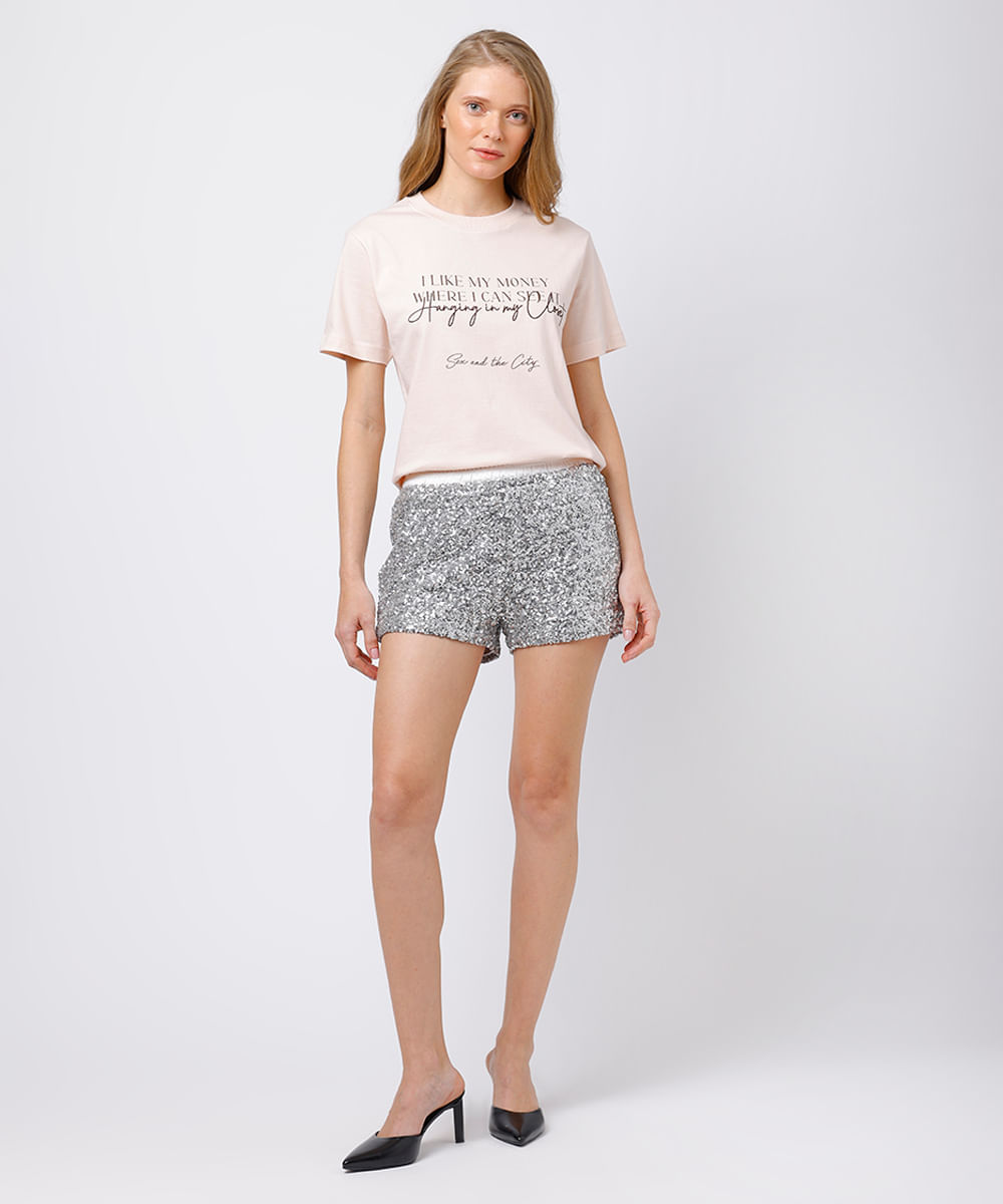 camiseta feminina de algodão i like my money mindset rosa