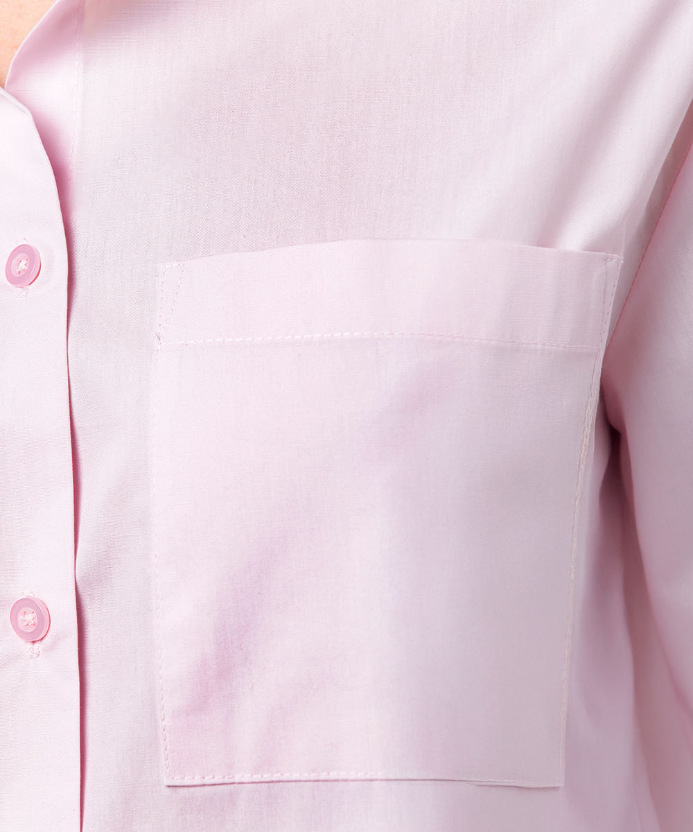 camisa oversized feminina de algodão manga longa mindset rosa
