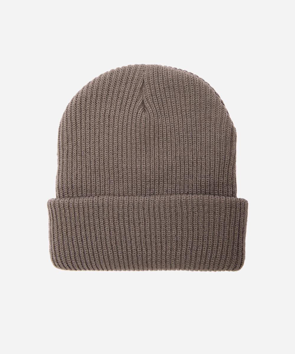 gorro masculino canelado cinza