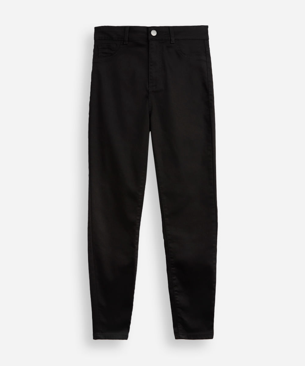 calça skinny juvenil de sarja preta