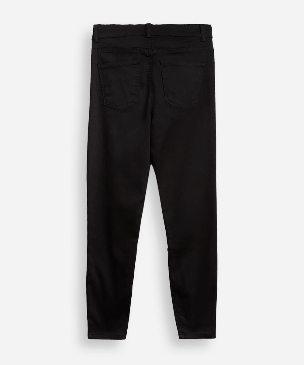 calça skinny juvenil de sarja preta