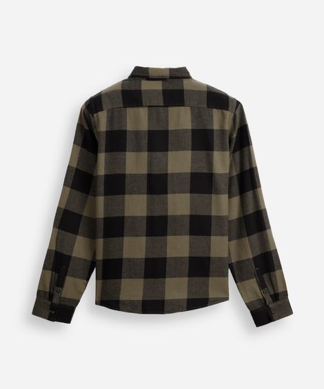 camisa xadrez juvenil manga longa flanelada verde