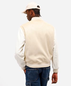 jaqueta bomber masculina de suede los angeles bege