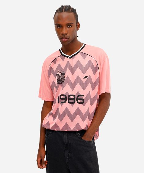 camiseta esportiva oversized masculina 1986 chevron laranja