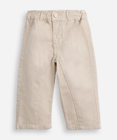 calça de sarja infantil baloon bege