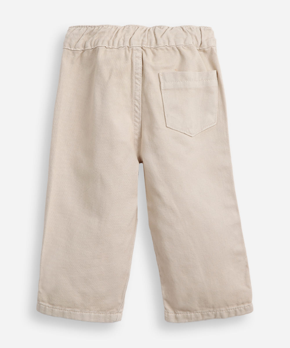 calça de sarja infantil baloon bege