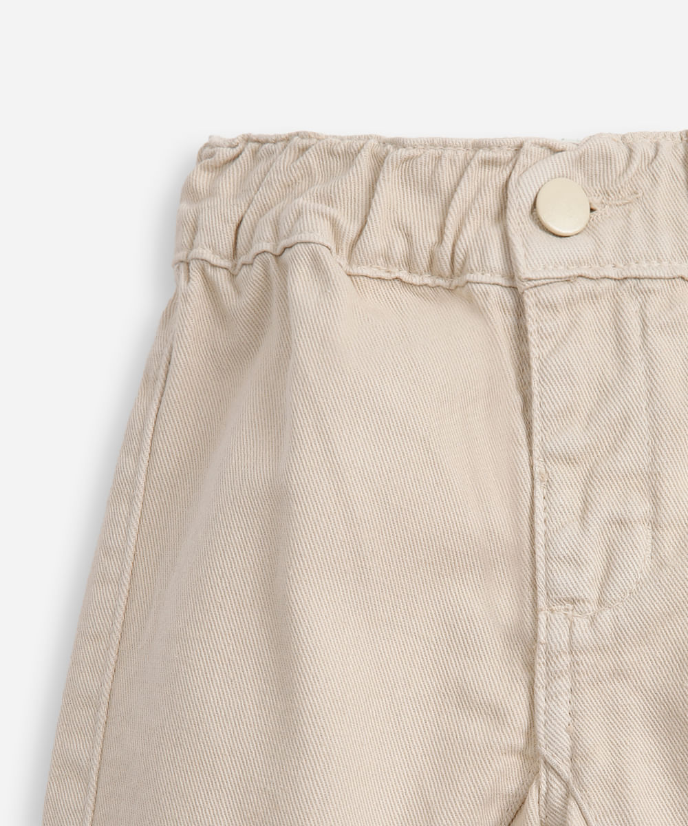 calça de sarja infantil baloon bege