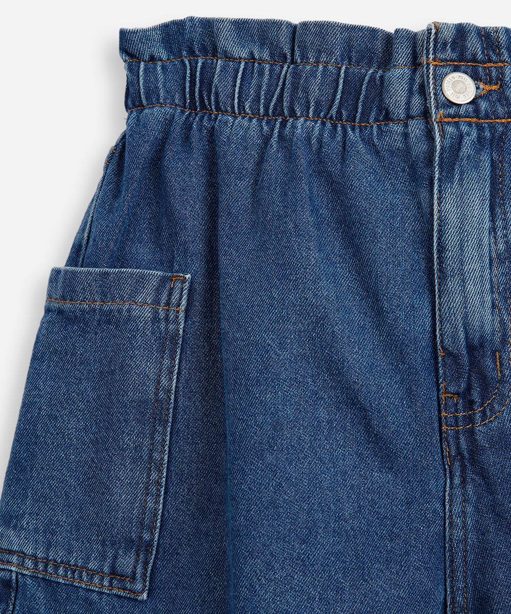 Short jeans infantil clochard azul