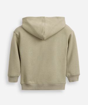 jaqueta infantil de moletom com capuz e bolso outside verde