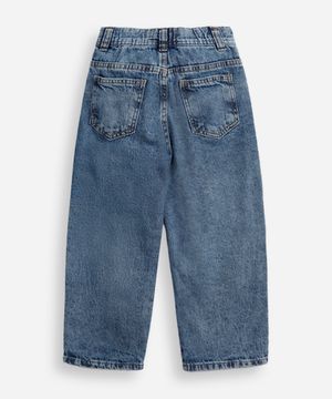 calça baggy infantil jeans azul