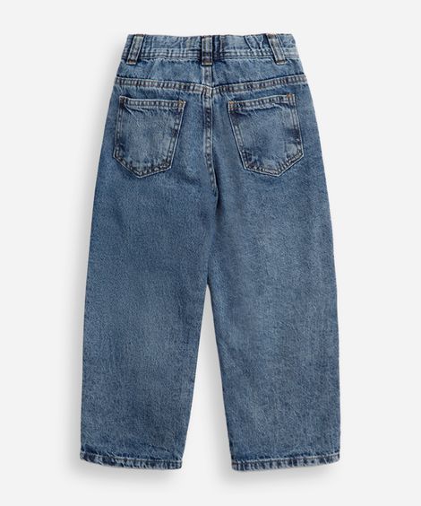 calça baggy infantil jeans azul