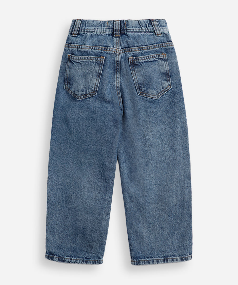 calça baggy infantil jeans azul