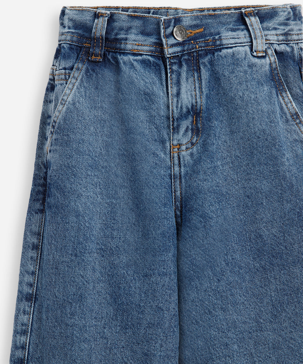 calça baggy infantil jeans azul