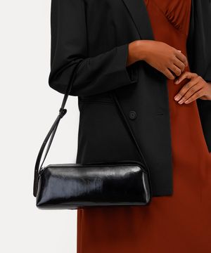 bolsa baguete estruturada babi louise preta