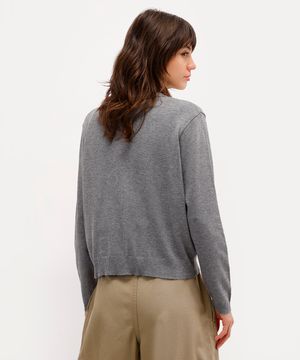 cardigan feminino de tricot rita lazzarotti cinza