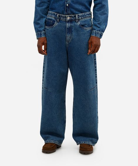 calça super baggy masculina jeans azul