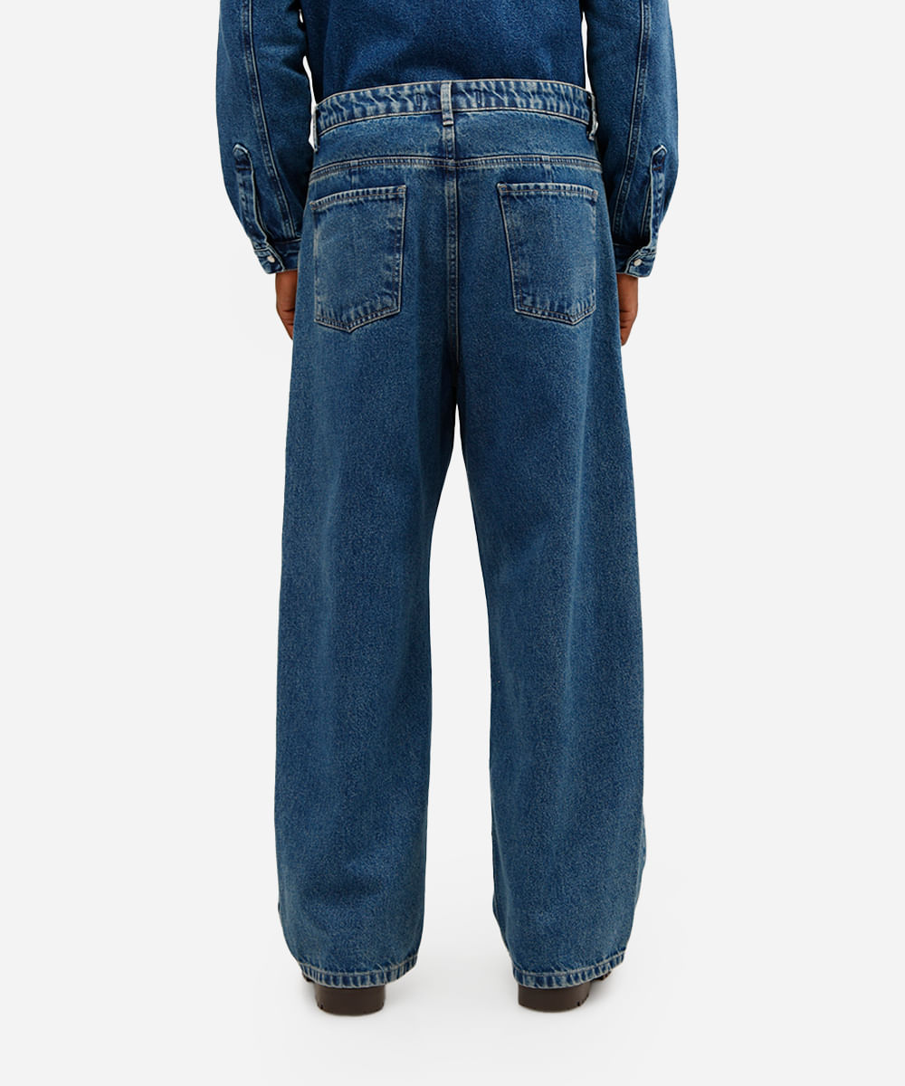 calça super baggy masculina jeans azul