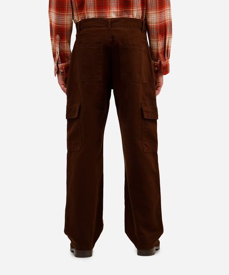 calça baggy masculina de sarja marrom