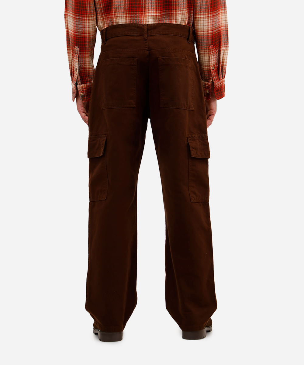 calça baggy masculina de sarja marrom