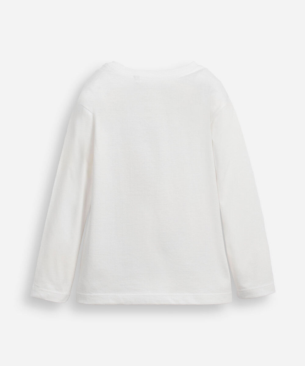 blusa de algodão infantil manga longa sonic off white