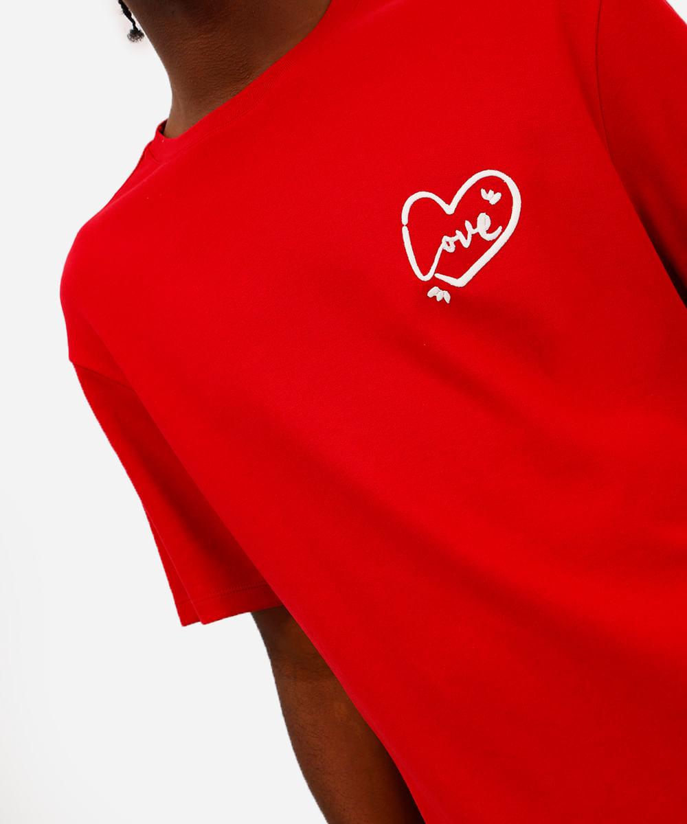 camiseta unissex manga curta all you need is love the beatles vermelha