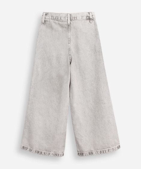 calça jeans infantil wide leg cinza